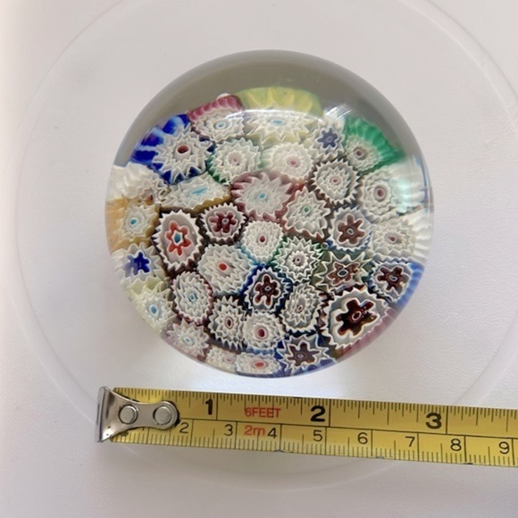 Millefiori Art Glass Paperweight Dome - Picture 4 of 8